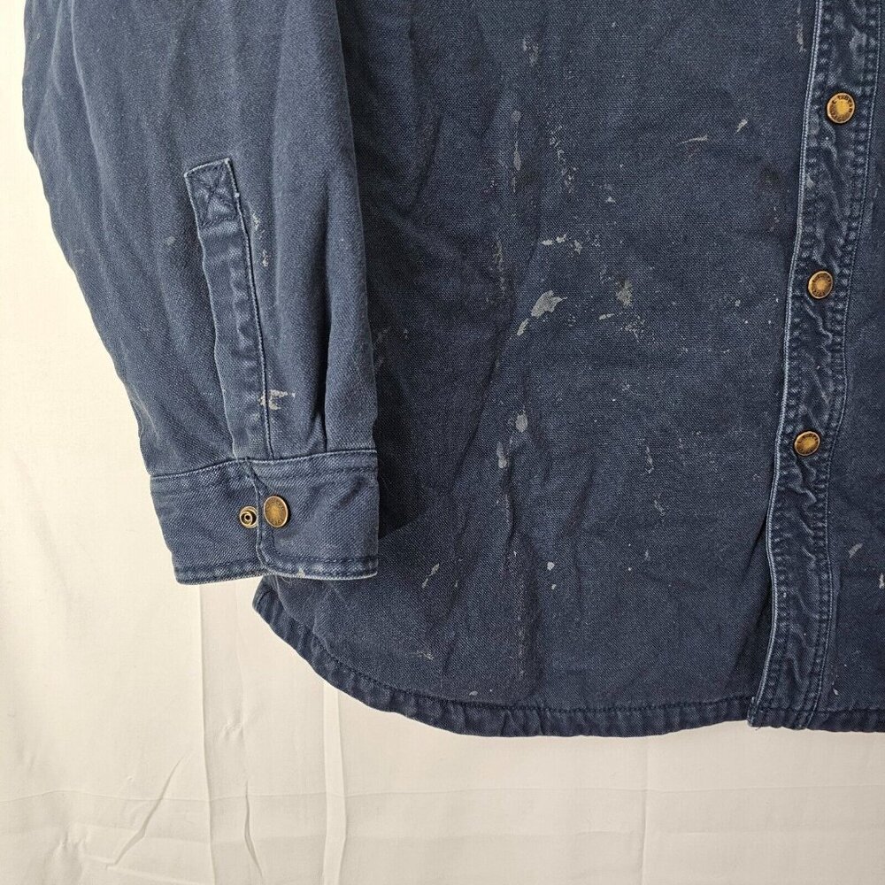READ LL Bean Katahdin Iron Works Shirt Jacket Mens XL Fleece Lined Workwear Snap - Picture 7 of 11